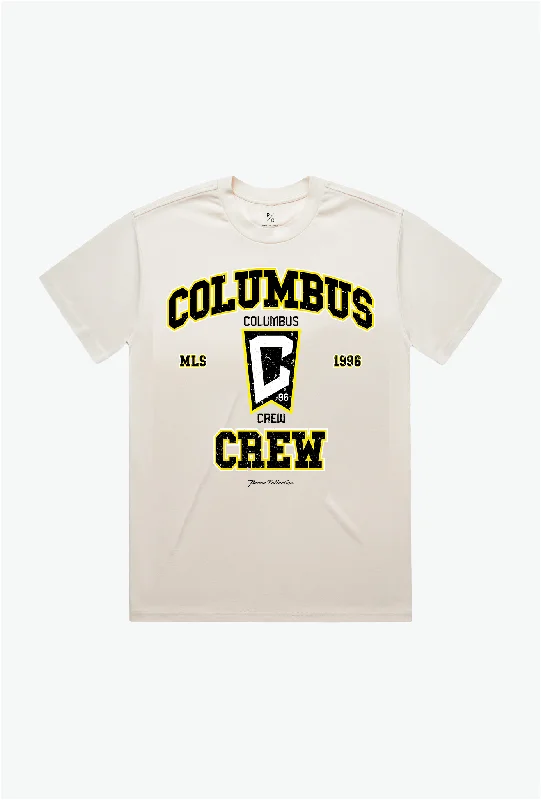 Columbus Crew Vintage Washed T-Shirt - Ivory Fleece Fabric Down Fabric Feather Fabric Columbus Crew Vintage Washed T-Shirt - Ivory Fleece Fabric Down Fabric Feather Fabric