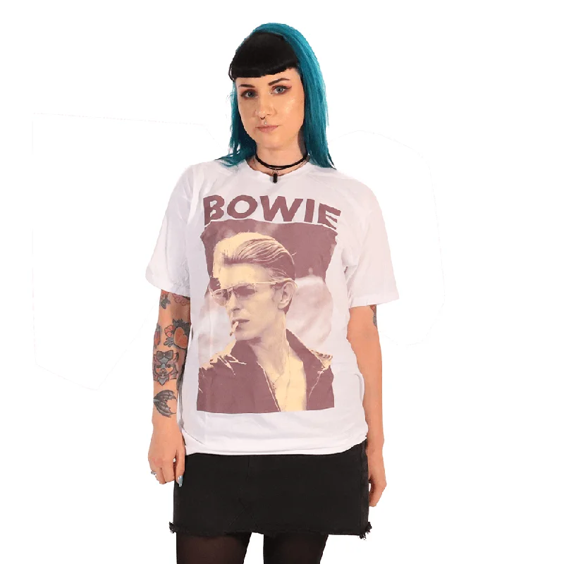 David Bowie | Smoking T-Shirt Beaded Sequined Faux Fur