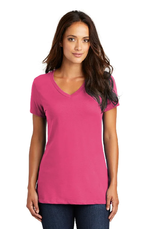 District Womens Perfect Weight Short Sleeve V-Neck T-Shirt - Dark Fuchsia Pink Basic T-Shirt Crew Neck Short Sleeve District Womens Perfect Weight Short Sleeve V-Neck T-Shirt - Dark Fuchsia Pink Basic T-Shirt Crew Neck Short Sleeve
