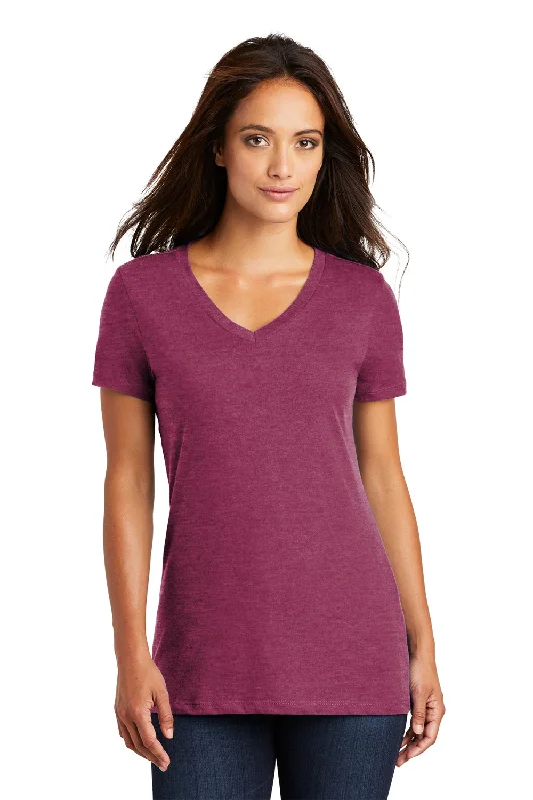 District Womens Perfect Weight Short Sleeve V-Neck T-Shirt - Heather Loganberry Pink Fleece Fabric Down Fabric Feather Fabric District Womens Perfect Weight Short Sleeve V-Neck T-Shirt - Heather Loganberry Pink Fleece Fabric Down Fabric Feather Fabric