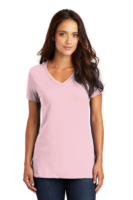 District Womens Perfect Weight Short Sleeve V-Neck T-Shirt - Light Pink Modern Contemporary Chic District Womens Perfect Weight Short Sleeve V-Neck T-Shirt - Light Pink Modern Contemporary Chic