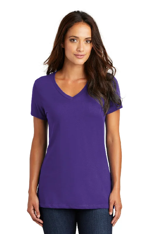 District Womens Perfect Weight Short Sleeve V-Neck T-Shirt - Purple Collared T-Shirt Boat Neck A-Line District Womens Perfect Weight Short Sleeve V-Neck T-Shirt - Purple Collared T-Shirt Boat Neck A-Line