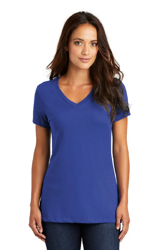 District Womens Perfect Weight Short Sleeve V-Neck T-Shirt - Deep Royal Blue Elegant Classic Vintage District Womens Perfect Weight Short Sleeve V-Neck T-Shirt - Deep Royal Blue Elegant Classic Vintage