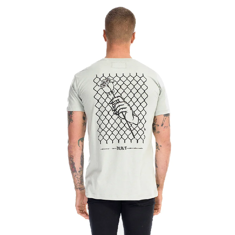 Barbed Fence With Rose T-Shirt Hooded Caped Shawl Collar