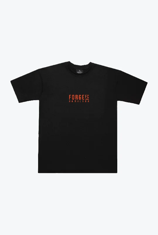 Forge FC Heavyweight T-Shirt - Black Collared Crew Neck Turtle Neck