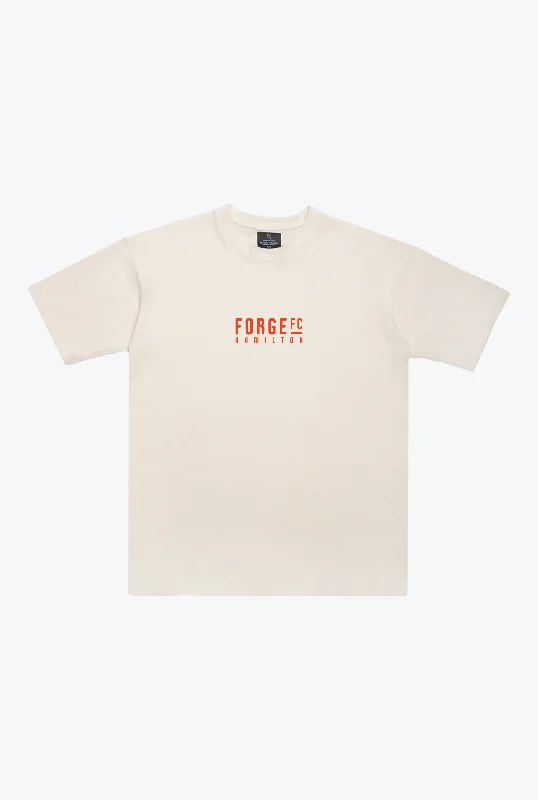 Forge FC Heavyweight T-Shirt - Ivory Notch Collar Peter Pan Collar Cowl Neck