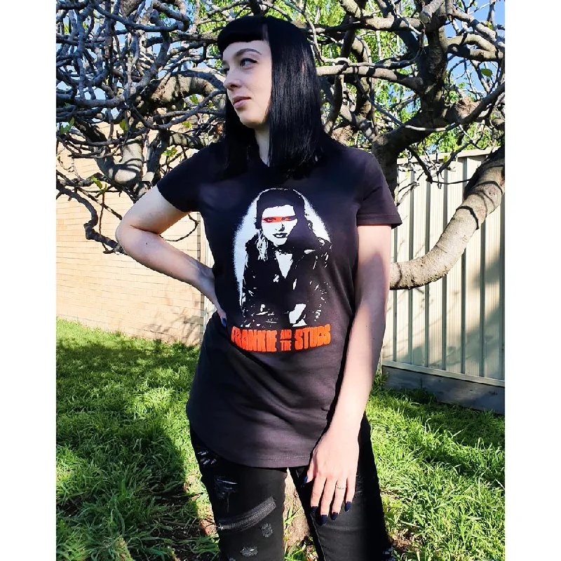 Frankie And The Studs | Punk Graphic T-Shirt Notch Collar Peter Pan Collar Cowl Neck