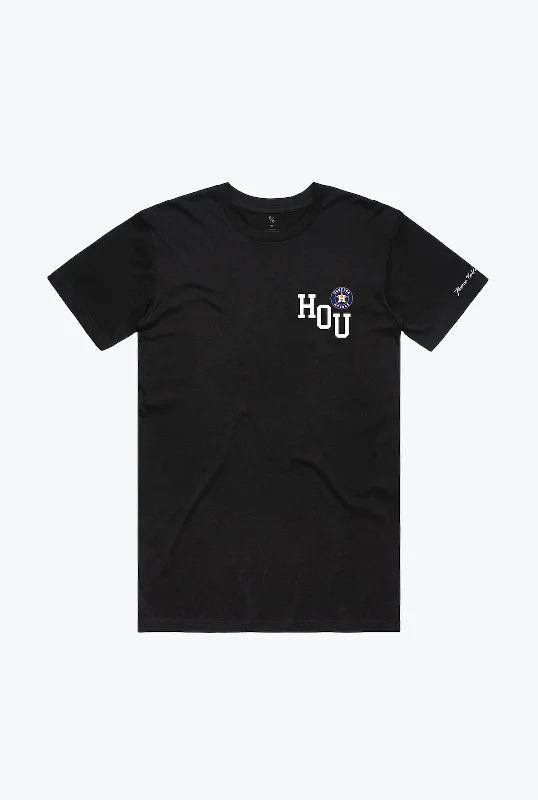 Houston Astros Essentials T-Shirt - Black Zippered Front Buttoned Front Snap Front