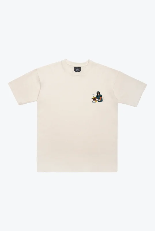 Jalen Hurts Heavyweight T-Shirt - Ivory Casual Formal Business