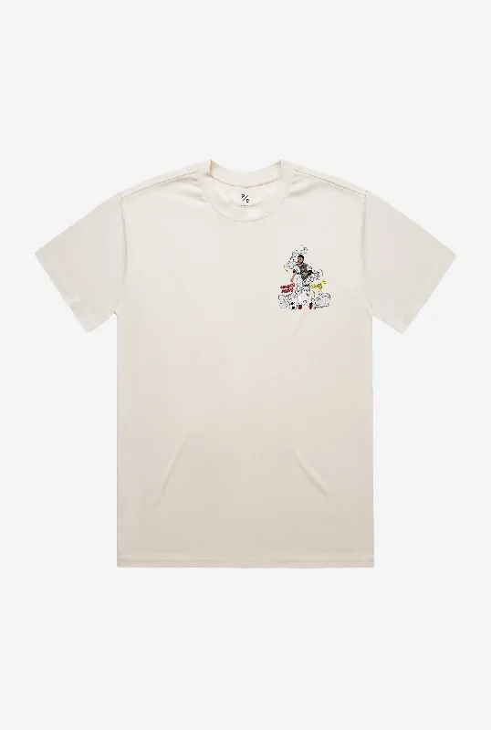 Lorenzo Insigne Player Graphic Premium T-Shirt - Ivory Zippered Buttoned Snapped