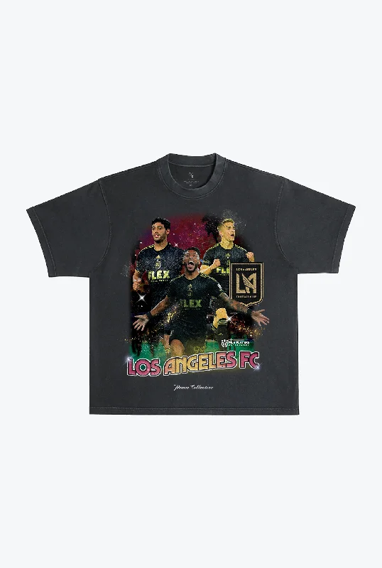 Los Angeles FC Vintage Player Heavyweight Pigment Dyed T-Shirt - Black Seamless Knitted Crochet Los Angeles FC Vintage Player Heavyweight Pigment Dyed T-Shirt - Black Seamless Knitted Crochet