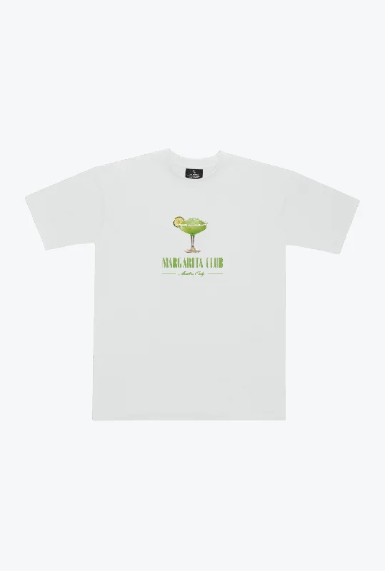 Margarita Club Heavyweight T-Shirt - White Rayon Velvet Corduroy