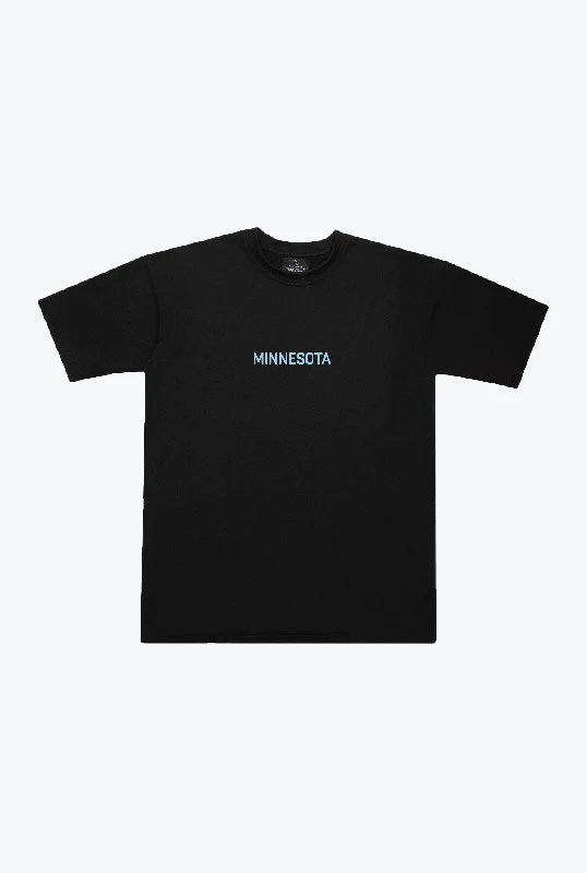 Minnesota United FC Essentials Heavyweight T-Shirt - Black Sequined Glittery Shiny