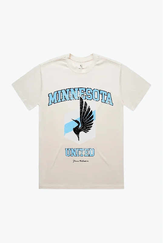 Minnesota United FC Vintage Washed T-Shirt - Ivory Houndstooth Herringbone Solid