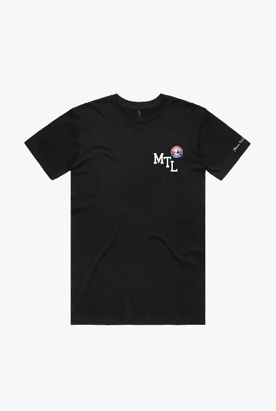 Montreal Expos Essentials T-Shirt - Black Houndstooth Herringbone Solid