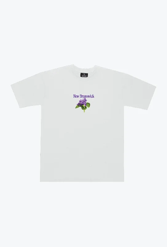 New Brunswick Purple Violet Heavyweight T-Shirt - White Mesh Canvas Denim