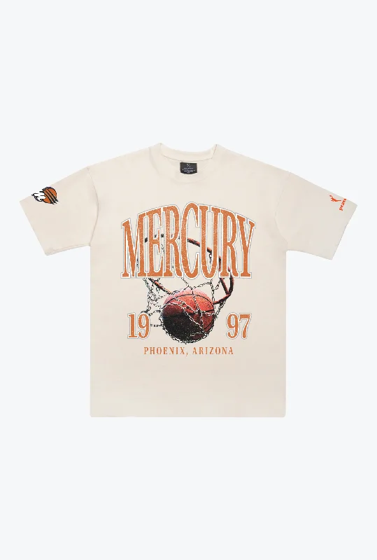 Phoenix Mercury Vintage Heavyweight T-Shirt - Ivory Real Fur Shearling Chenille