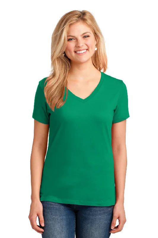 Port & Company Womens Core Short Sleeve V-Neck T-Shirt - Kelly Green Knit Fabric Woven Fabric Fleece Fabric Port & Company Womens Core Short Sleeve V-Neck T-Shirt - Kelly Green Knit Fabric Woven Fabric Fleece Fabric