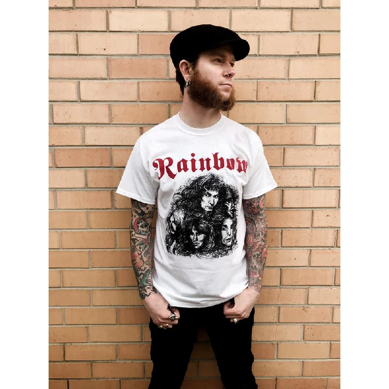 Rainbow | Long Live Rock N' Roll T-Shirt Front Pockets Side Pockets Patch Pockets