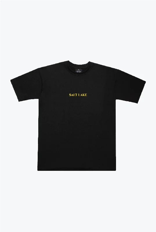 Real Salt Lake Essentials Heavyweight T-Shirt - Black Mesh Blend Leather Blend Suede Blend Real Salt Lake Essentials Heavyweight T-Shirt - Black Mesh Blend Leather Blend Suede Blend