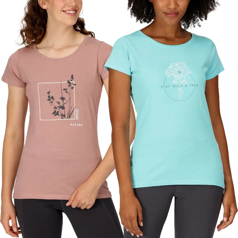 Regatta Womens Breezed III Short Sleeve Printed T-Shirt Mesh Blend Leather Blend Suede Blend Regatta Womens Breezed III Short Sleeve Printed T-Shirt Mesh Blend Leather Blend Suede Blend
