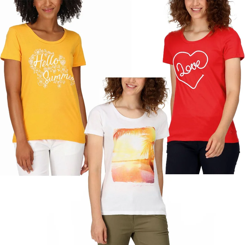 Regatta Womens Filandra VII Printed Short Sleeve T-Shirt Thin T-Shirt Open Front Quick Dry Regatta Womens Filandra VII Printed Short Sleeve T-Shirt Thin T-Shirt Open Front Quick Dry