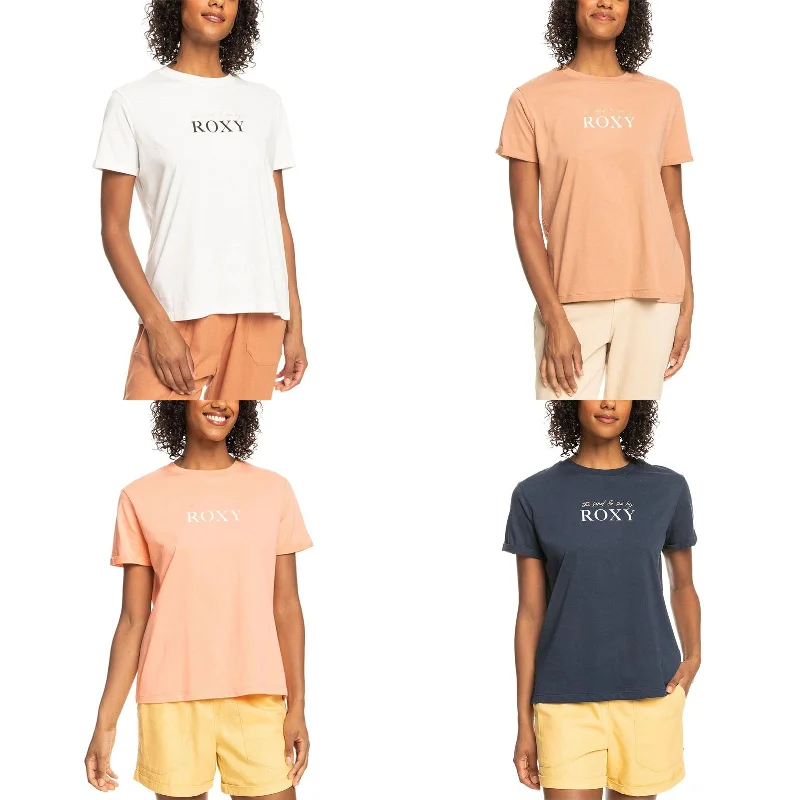 Roxy Womens Noon Ocean Crew Neck T-Shirt Satin Blend Silk Blend Wool Blend