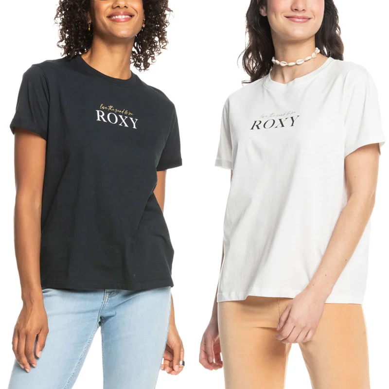 Roxy Womens Noon Ocean Short Sleeve Crew Neck T-Shirt Oversized T-Shirt Spandex breathable