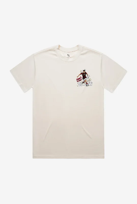Thiago Almada Player Graphic Premium T-Shirt - Ivory Mesh Canvas Denim