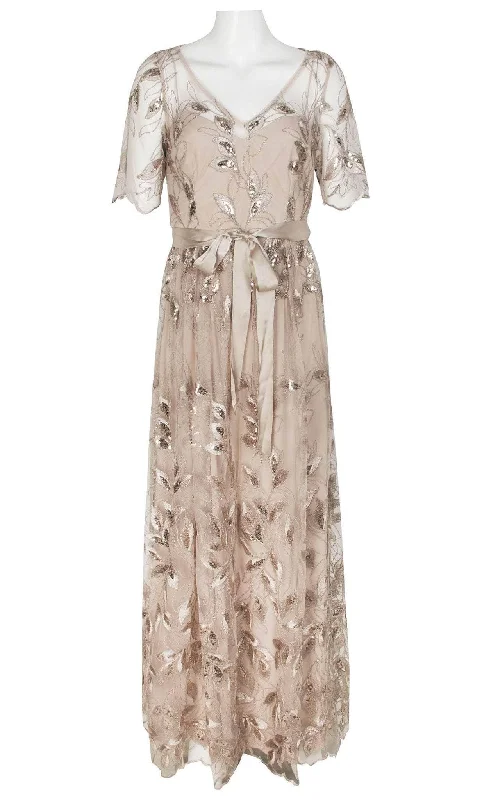 Adrianna Papell AP1E209273 - Sequin Tie Waist Dress Tunics Fashionable chic
