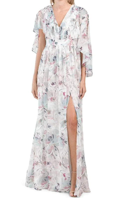 Aidan Mattox MD1E207189 - Cape Sleeve V-Neck Dress sweetheart Neckline Romantic