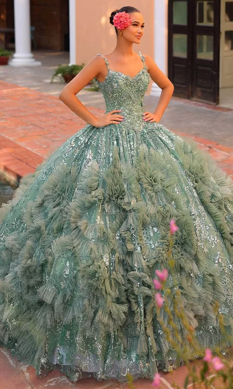 Amarra 54314 - Beaded Lace Ballgown with Hooded Cape Tunics Designer luxury