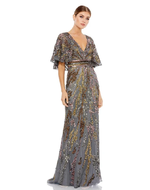 Charcoal 4 Mac Duggal 5439 Mother of the Bride Long Dress Sale Turtleneck Neckline Stylish Charcoal 4 Mac Duggal 5439 Mother of the Bride Long Dress Sale Turtleneck Neckline Stylish