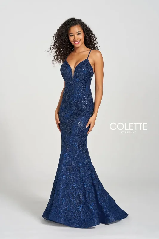 Colette CL12217 Fitted Formal Mermaid Prom Long Dress Tunics Satin smooth
