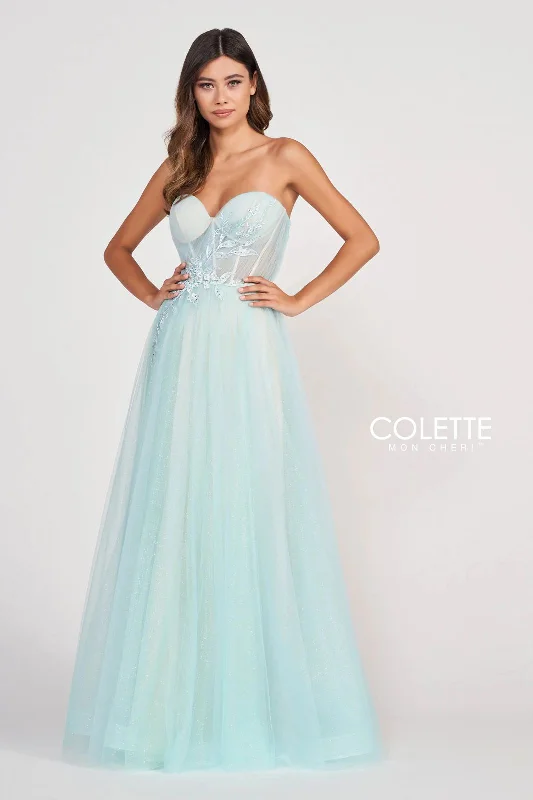 Colette CL2001 Formal Applique Prom Long Dress Tunics Trousers formal