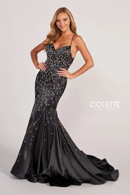 Colette CL2043 Prom Cut Out Formal Mermaid Long Dress Tunics Bridal satin