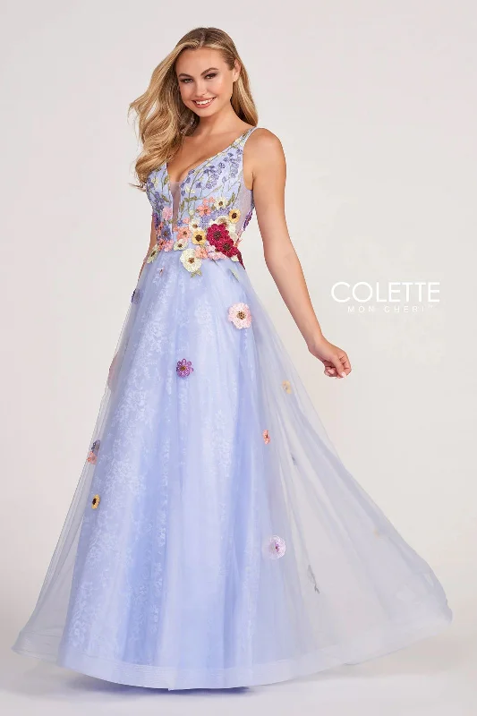 Colette CL2084 Floral Applique Formal Prom Long Dress Tunics Handmade artisanal