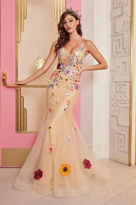 Colette CL2085 Floral Applique Formal Mermaid Prom Long Dress Tunics Custom made