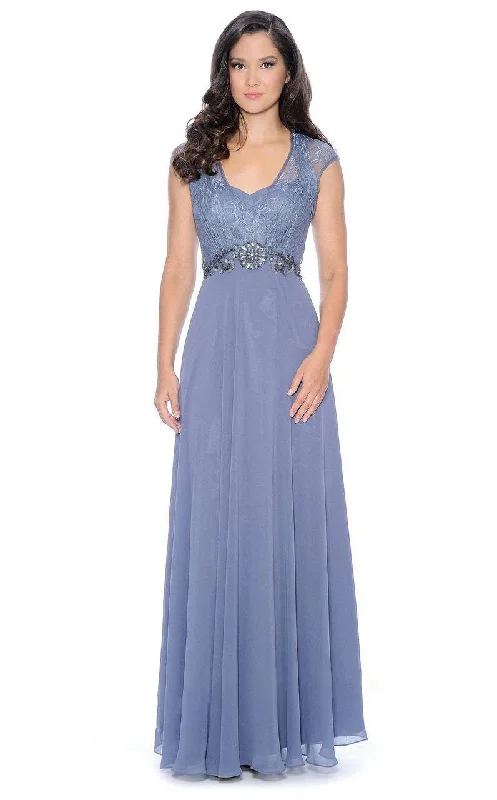 Decode 1.8 - Laced Bodice Empire Long Dress 182532DSC Cowl Neckline Elegant