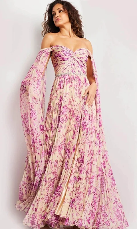 Jovani 26141 - Print Pleated Skirt Long Dress Tunics Ceremony elegant