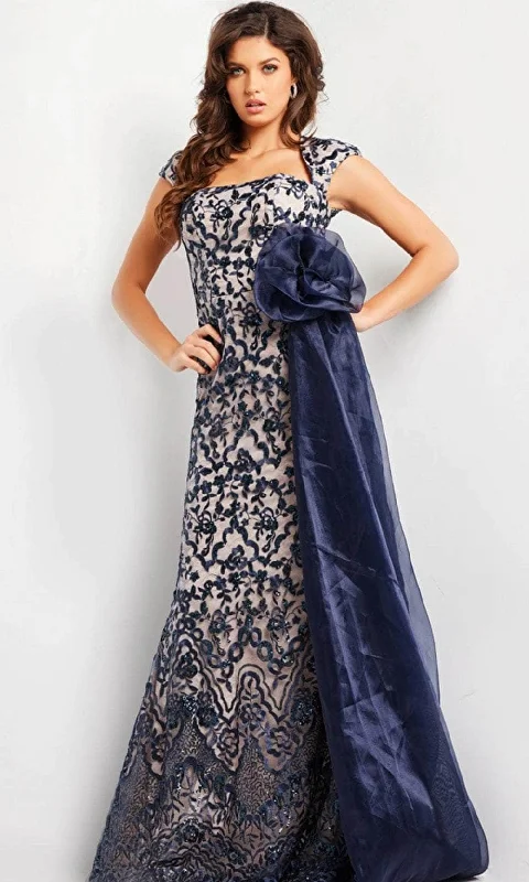Jovani 37203 - Embellished Waist Floral Dress Tunics Party sparkling