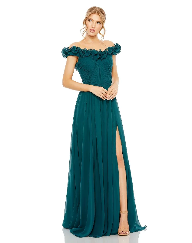 Mac Duggal 11591 Ruffled Formal Evening Long Dress Tunics Fleece cozy