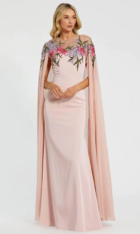 Mac Duggal 11798 - Long Cape Embroidered Evening Gown Tunics Chic elegant