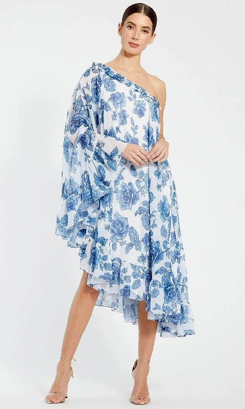 Mac Duggal 55073 - One Cape Bell Sleeve Floral Cocktail Dress Tunics Chic fashionable Mac Duggal 55073 - One Cape Bell Sleeve Floral Cocktail Dress Tunics Chic fashionable