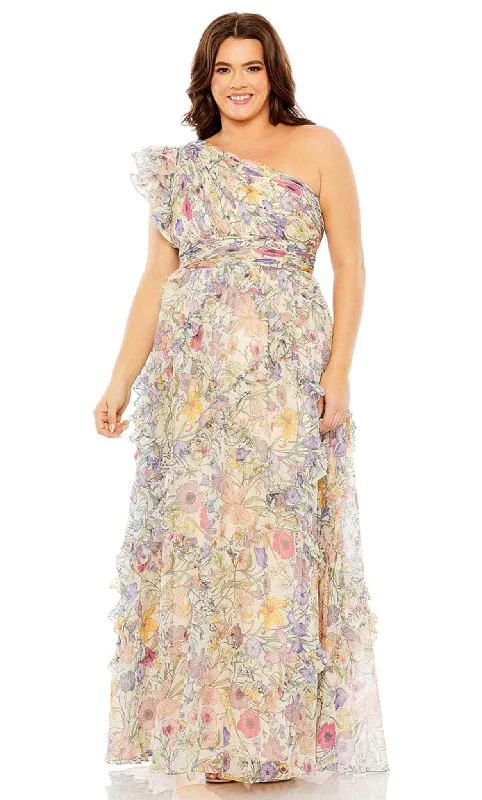 Mac Duggal 68546 - Printed Long Dress Tunics Distressed trendy