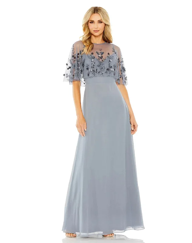 Mac Duggal 9229 Long Formal Evening Cape Dress Tunics Gym athletic