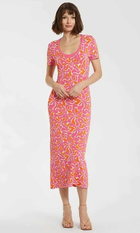 Mac Duggal K10045 - Floral Printed Short Sleeve Long Dress Tunics Stylish elegant