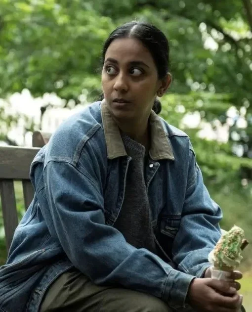Anjana Vasan Killing Eve S04 Blue Jacket Zippered Front Buttoned Front Snap Front