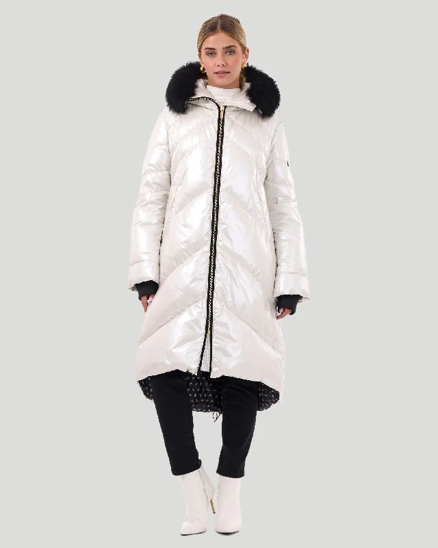 Apres-Ski Jacket with Detachable Toscana Shearling Lamb Hood Trim Snapped Jacket Toggled Jacket Drawstring Jacket Apres-Ski Jacket with Detachable Toscana Shearling Lamb Hood Trim Snapped Jacket Toggled Jacket Drawstring Jacket