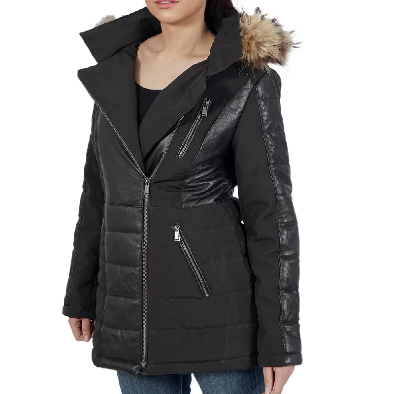 Bella Faux Fur Black Hooded Jacket Wool Jacket Cashmere Jacket Tweed Jacket